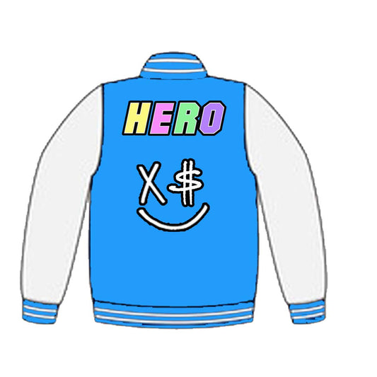 Hero Varsity Jacket - Sky Blue